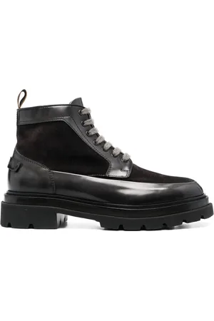 santoni Schnürstiefel mit Kontrasteinsätzen