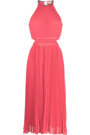 Michael Kors Plissiertes Neckholder-Midikleid