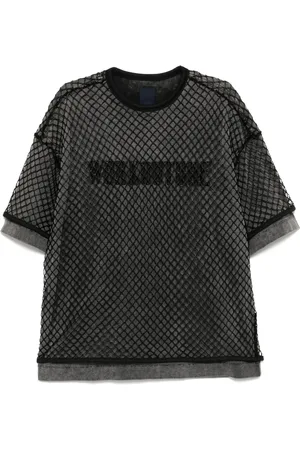 JUUN.J Net-layered short-sleeved T-shirt