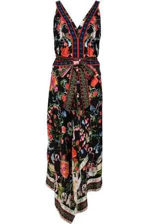 Marchesa Notte Byrn Midikleid mit Blumen-Print