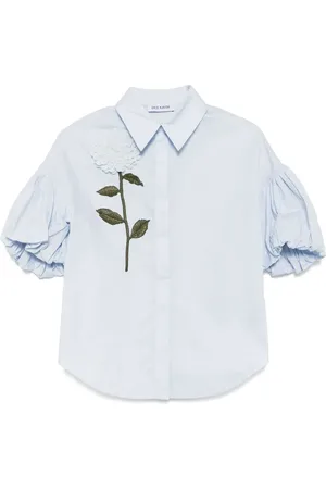 DICE KAYEK Floral embroidered cotton poplin shirt