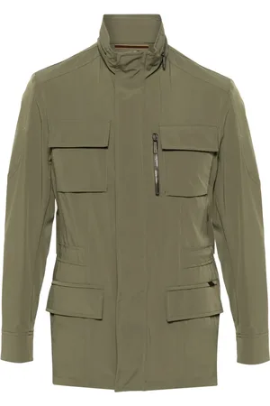 MOORER Stehkragen-Jacke mit verdeckter Kapuze
