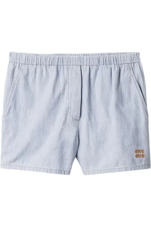 Miu Miu Gestreifte Chambray-Shorts