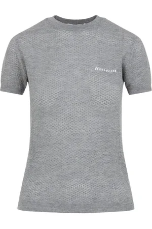 Miu Miu T-Shirt mit Logo-Intarsie