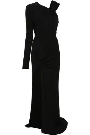 DAVID KOMA Asymmetrisches Maxikleid mit Knotendetail