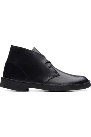 Clarks Leather "Black Polished" desert boots