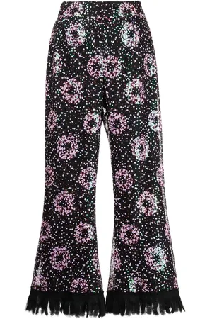 Anna Sui Cropped-Hose mit Pailletten