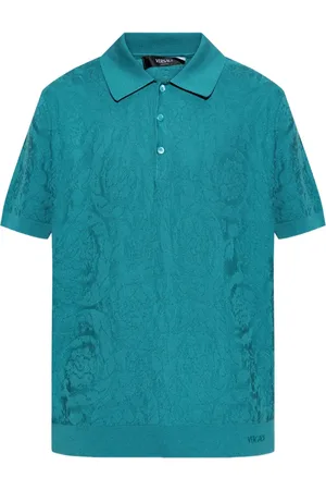 VERSACE Barocco-jacquard polo shirt
