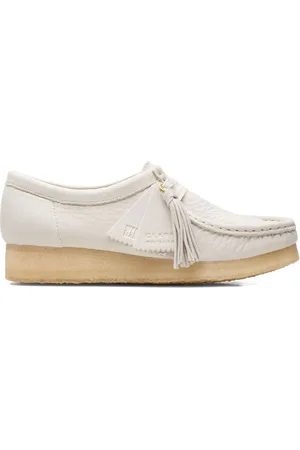 Clarks Wallabee "White Nubuck" loafers