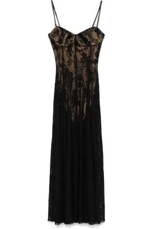 Norma Kamali Floral-lace midi dress