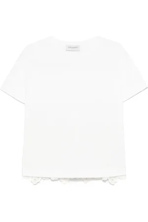 Ermanno Firenze T-Shirt mit Lochstickerei-Einsätzen