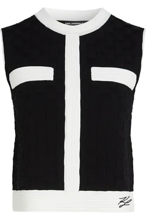 Karl Lagerfeld Top mit Kontrastpaspeln