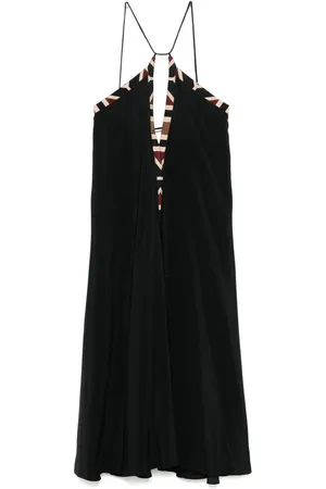 VOLANTIS Gestreiftes Midikleid