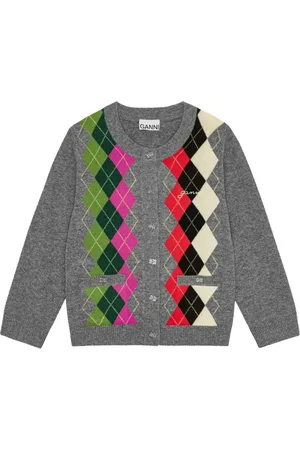 Ganni Cardigan mit Argyle-Muster