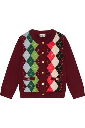 Ganni Cardigan mit Argyle-Muster