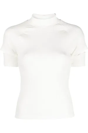 Helmut Lang Geripptes Oberteil mit Cut-Outs