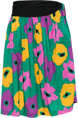 Saint Laurent 1970s Midirock mit Blumen-Print
