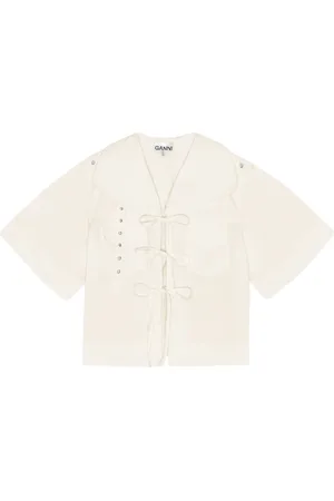 Ganni Bluse mit Schnürung