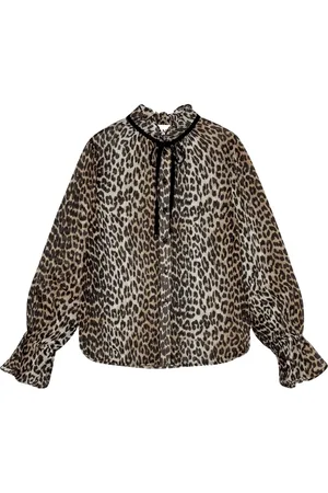 Ganni Bluse mit Leoparden-Print
