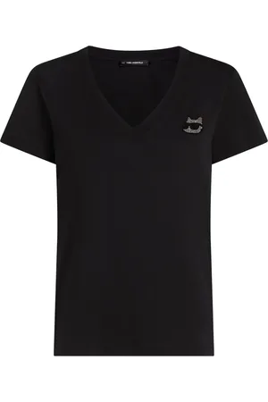 Karl Lagerfeld Ikon T-Shirt mit Strass