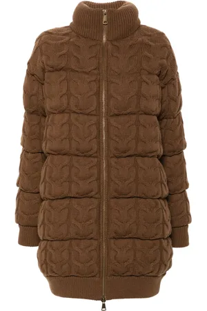 Max Mara Wattierter Mantel in Grobstrick