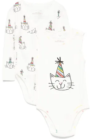 Stella McCartney Bodys mit Katzen-Print (2er-Set)