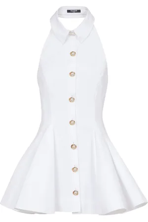 Balmain Rückenfreies Popeline-Kleid