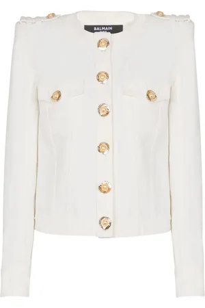Balmain Cropped-Jacke aus Canvas