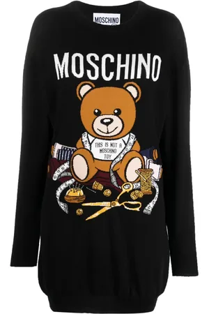 Moschino Midikleid mit Intarsienmuster