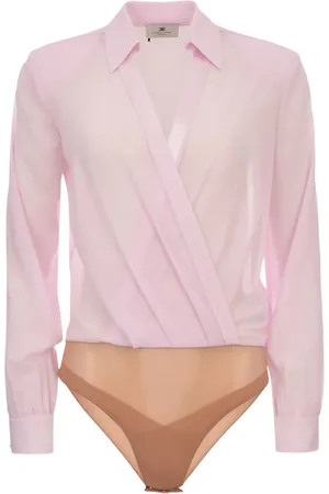 Elisabetta Franchi Wrap-front long-sleeve bodysuit