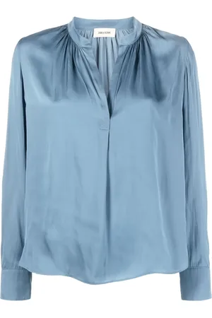 Zadig & Voltaire Bluse in Satinoptik mit Stehkragen