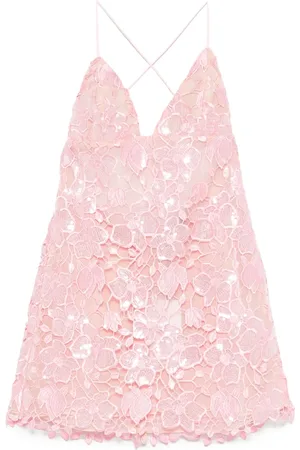 Retrofete Floral-embroidered mini dress