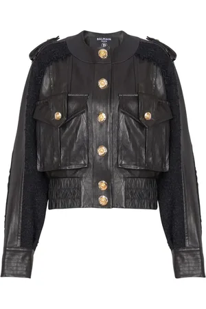 Balmain Bomberjacke mit Tweed-Einsatz