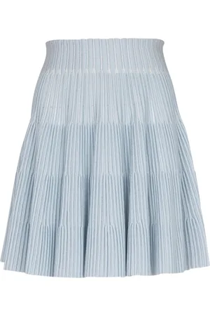 Balmain Midirock aus geripptem Strick