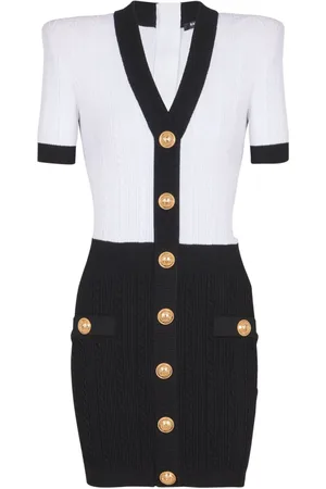 Balmain Schmales Kleid mit Zopfmuster