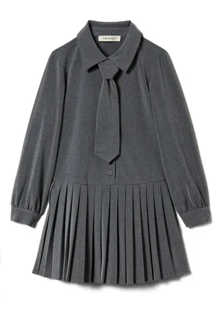 Twin-Set Kurzes Flanellkleid mit Falten