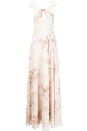 Marchesa Notte Florales Neckholder-Abendkleid
