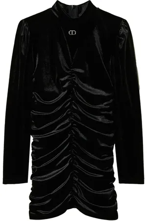 Twin-Set Gerafftes Chenille-Minikleid