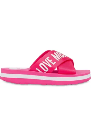 Moschino Pantoletten mit Logo-Print