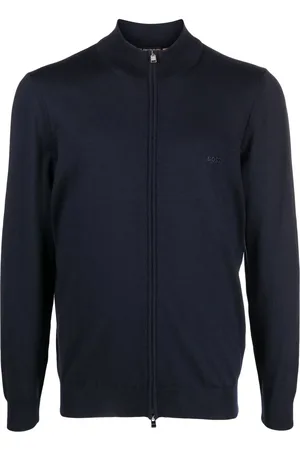 HUGO BOSS Fein gestrickter Cardigan mit Reißverschluss