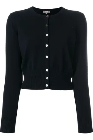 N.PEAL Cropped-Cardigan mit kontrastierenden Knöpfen