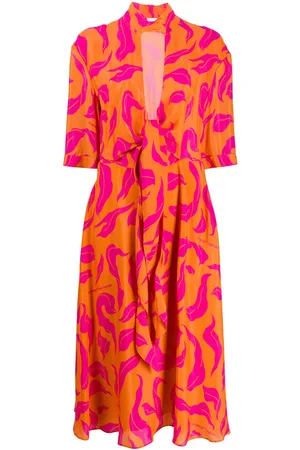 OFF-WHITE Kleid mit Blatt-Print