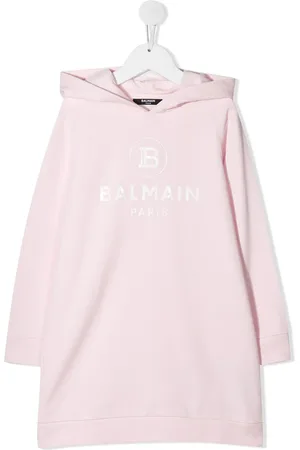 Balmain Kapuzenkleid mit Logo-Print