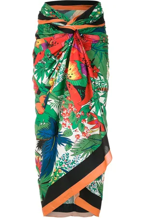 AMIR SLAMA Sarong mit tropischem Print