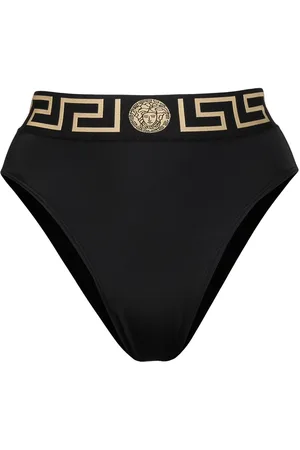 VERSACE Greca Border high-waisted bikini bottoms