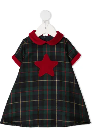 LA STUPENDERIA Kariertes Kleid mit Stern-Patch