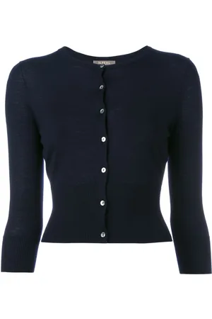 N.PEAL Cropped-Kaschmircardigan mit Knopfleiste