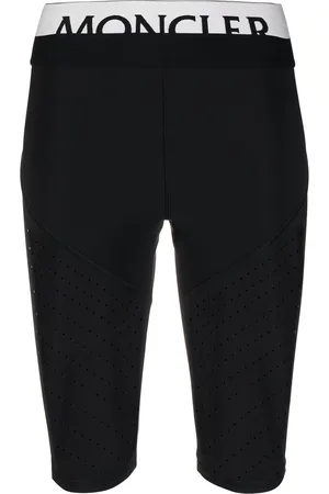 Moncler Damen Shorts - Logo waistband perforated cycling shorts