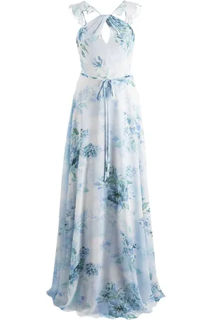 Marchesa Notte Abendkleid mit Blumen-Print