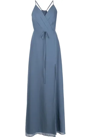 Marchesa Notte Bodenlanges Abendkleid im Wickelstil